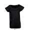 Női MARYLIN rövid ujjú csónak nyakú hosszított póló, SOL'S SO11398, Deep Black-M