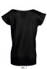 Női MARYLIN rövid ujjú csónak nyakú hosszított póló, SOL'S SO11398, Deep Black-S