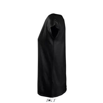  Női MARYLIN rövid ujjú csónak nyakú hosszított póló, SOL'S SO11398, Deep Black-S