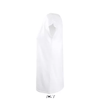   Női MARYLIN rövid ujjú csónak nyakú hosszított póló, SOL'S SO11398, White-S