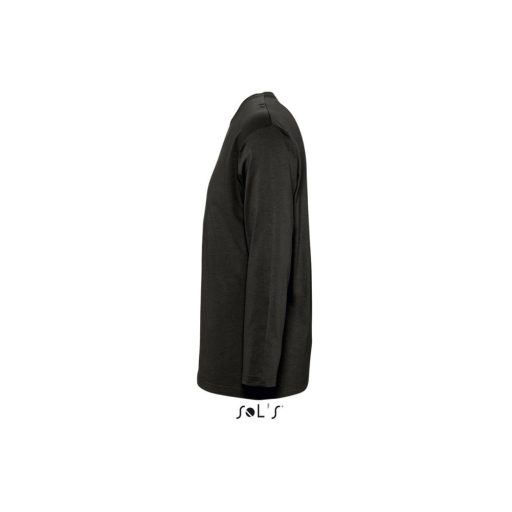 Férfi MONARCH hosszú ujjú pamut póló, SOL'S SO11420, Deep Black-3XL