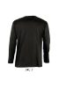 Férfi MONARCH hosszú ujjú pamut póló, SOL'S SO11420, Deep Black-4XL