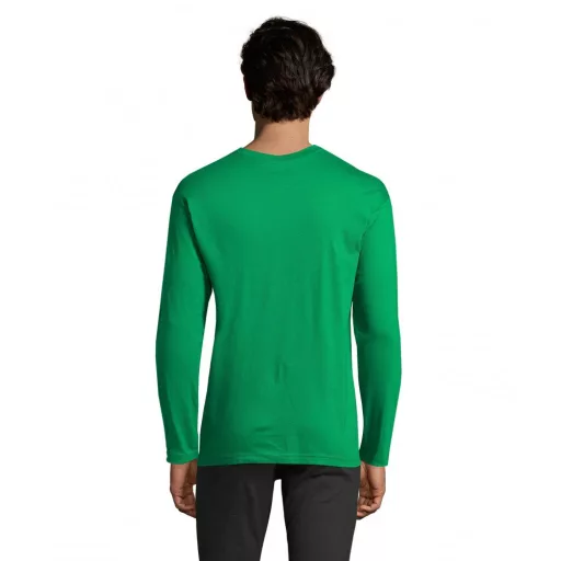 Férfi MONARCH hosszú ujjú pamut póló, SOL'S SO11420, Kelly Green-3XL