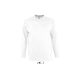 Férfi MONARCH hosszú ujjú pamut póló, SOL'S SO11420, White-2XL