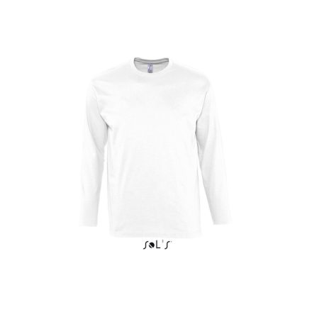 Férfi MONARCH hosszú ujjú pamut póló, SOL'S SO11420, White-XL