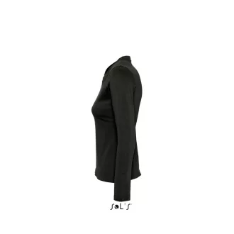   Női MAJESTIC környakas hosszú ujjú pamut póló, SOL'S SO11425, Deep Black-L