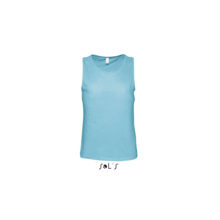 Férfi JUSTIN ujjatlan pamut póló-trikó, SOL'S SO11465, Atoll Blue-L