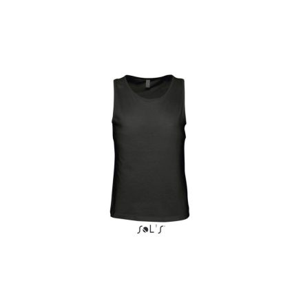 Férfi JUSTIN ujjatlan pamut póló-trikó, SOL'S SO11465, Deep Black-XL