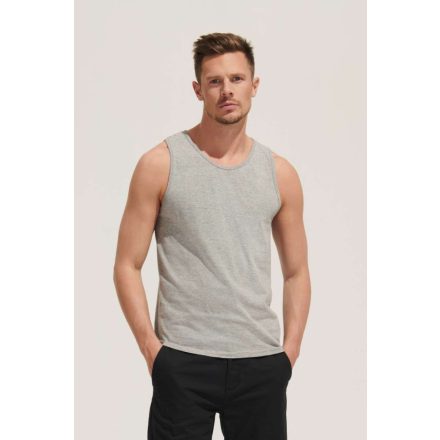 Férfi JUSTIN ujjatlan póló-trikó, SOL'S SO11465, Grey Melange-XL