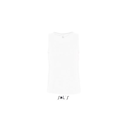 Férfi JUSTIN ujjatlan pamut póló-trikó, SOL'S SO11465, White-3XL