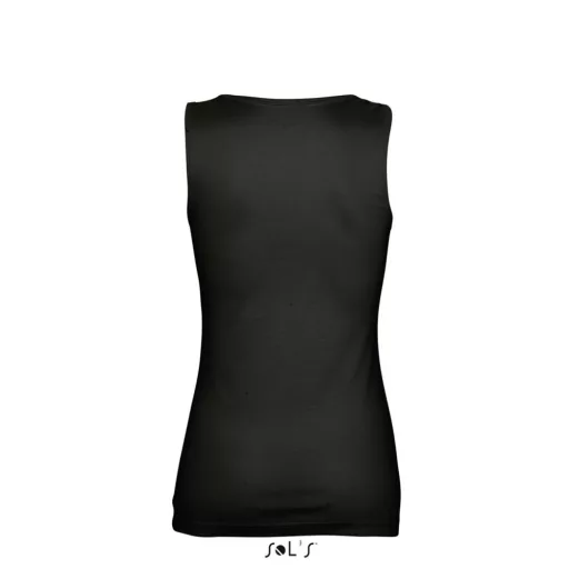 Női JANE ujjatlan pamut póló-trikó, SOL'S SO11475, Deep Black-L