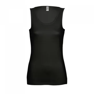   Női JANE ujjatlan pamut póló-trikó, SOL'S SO11475, Deep Black-L