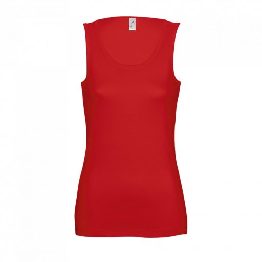 Női JANE ujjatlan pamut póló-trikó, SOL'S SO11475, Red-L