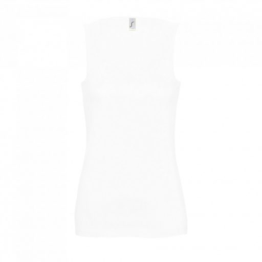 Női JANE ujjatlan pamut póló-trikó, SOL'S SO11475, White-M