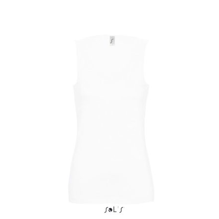 Női JANE ujjatlan pamut póló-trikó, SOL'S SO11475, White-XL