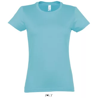   Női IMPERIAL környakú rövid ujjú pamut póló, SOL'S SO11502, Atoll Blue-2XL