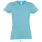 Női IMPERIAL környakú rövid ujjú pamut póló, SOL'S SO11502, Atoll Blue-L