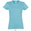 Női IMPERIAL környakú rövid ujjú pamut póló, SOL'S SO11502, Atoll Blue-L