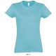 Női IMPERIAL környakú rövid ujjú pamut póló, SOL'S SO11502, Atoll Blue-S