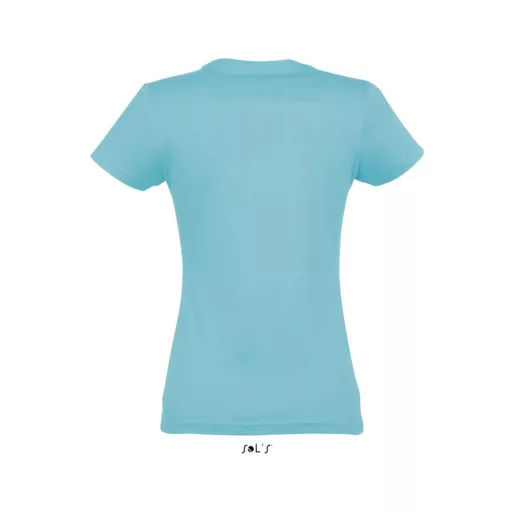 Női IMPERIAL környakú rövid ujjú pamut póló, SOL'S SO11502, Atoll Blue-S