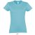 Női IMPERIAL környakú rövid ujjú pamut póló, SOL'S SO11502, Atoll Blue-XL