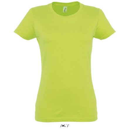Női IMPERIAL környakú rövid ujjú pamut póló, SOL'S SO11502, Apple Green-2XL