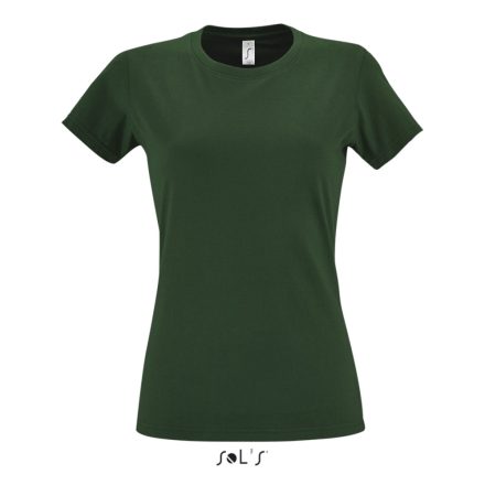 Női IMPERIAL környakú rövid ujjú pamut póló, SOL'S SO11502, Bottle Green-L