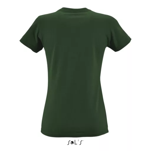 Női IMPERIAL környakú rövid ujjú pamut póló, SOL'S SO11502, Bottle Green-L