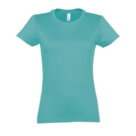 Női IMPERIAL környakú rövid ujjú pamut póló, SOL'S SO11502, Caribbean Blue-XL