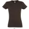 Női IMPERIAL környakú rövid ujjú pamut póló, SOL'S SO11502, Chocolate-2XL