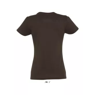   Női IMPERIAL környakú rövid ujjú pamut póló, SOL'S SO11502, Chocolate-2XL