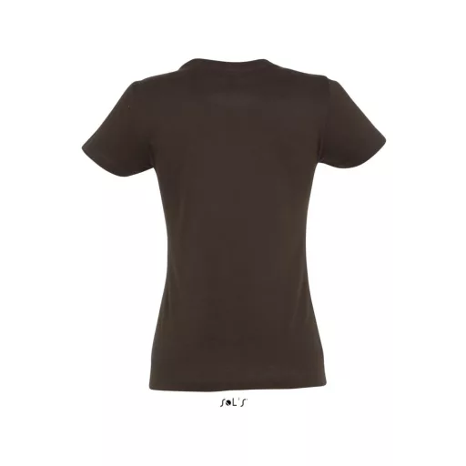 Női IMPERIAL környakú rövid ujjú pamut póló, SOL'S SO11502, Chocolate-2XL
