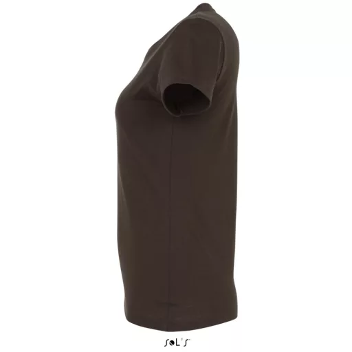 Női IMPERIAL környakú rövid ujjú pamut póló, SOL'S SO11502, Chocolate-L
