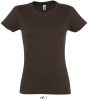Női IMPERIAL környakú rövid ujjú pamut póló, SOL'S SO11502, Chocolate-S