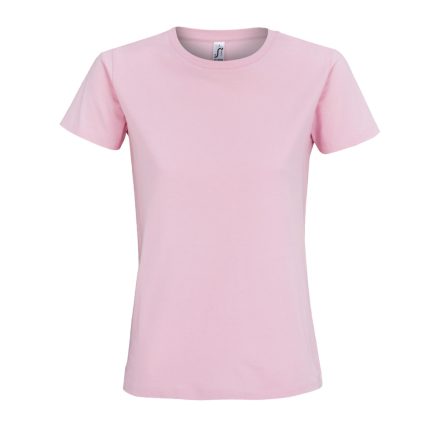 Női IMPERIAL környakú rövid ujjú pamut póló, SOL'S SO11502, Candy Pink-L