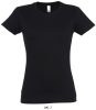 Női IMPERIAL környakú rövid ujjú pamut póló, SOL'S SO11502, Deep Black-2XL