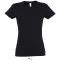 Női IMPERIAL környakú rövid ujjú pamut póló, SOL'S SO11502, Deep Black-2XL