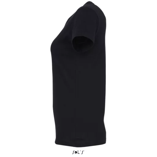 Női IMPERIAL környakú rövid ujjú pamut póló, SOL'S SO11502, Deep Black-2XL
