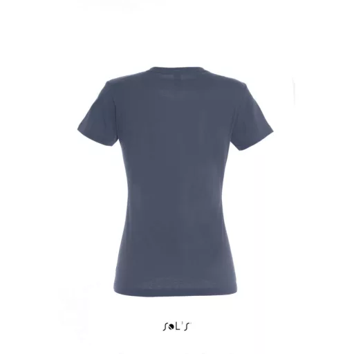 Női IMPERIAL környakú rövid ujjú pamut póló, SOL'S SO11502, Denim-XL