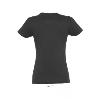   Női IMPERIAL környakú rövid ujjú pamut póló, SOL'S SO11502, Dark Grey-S
