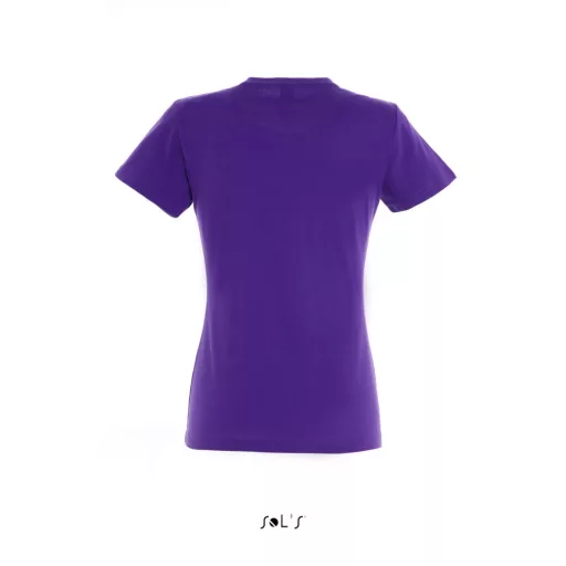 Női IMPERIAL környakú rövid ujjú pamut póló, SOL'S SO11502, Dark Purple-S