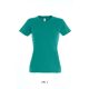 Női IMPERIAL környakú rövid ujjú pamut póló, SOL'S SO11502, Emerald-2XL