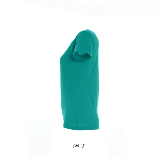 Női IMPERIAL környakú rövid ujjú pamut póló, SOL'S SO11502, Emerald-S