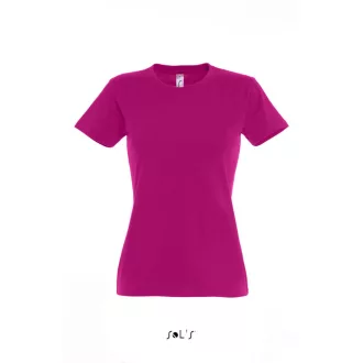   Női IMPERIAL környakú rövid ujjú pamut póló, SOL'S SO11502, Fuchsia-2XL