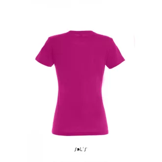  Női IMPERIAL környakú rövid ujjú pamut póló, SOL'S SO11502, Fuchsia-2XL