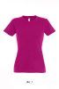 Női IMPERIAL környakú rövid ujjú pamut póló, SOL'S SO11502, Fuchsia-L