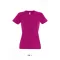 Női IMPERIAL környakú rövid ujjú pamut póló, SOL'S SO11502, Fuchsia-S
