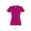 Női IMPERIAL környakú rövid ujjú pamut póló, SOL'S SO11502, Fuchsia-XL