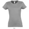 Női IMPERIAL környakú rövid ujjú póló, SOL'S SO11502, Grey Melange-M