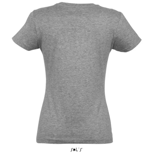 Női IMPERIAL környakú rövid ujjú póló, SOL'S SO11502, Grey Melange-XL